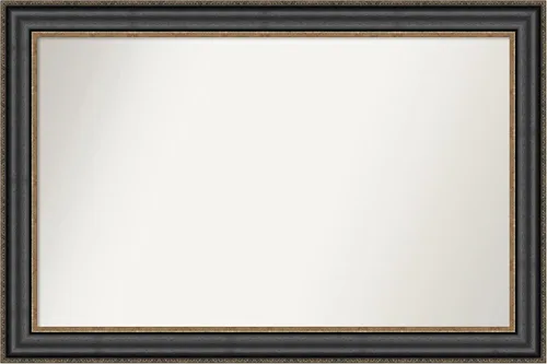Vista 198 de Amanti Art Espejo personalizado, espejo de baño negro puente, espejo de pared o espejo de tocador de baño sobre el fregadero (26 x 26 pulgadas)