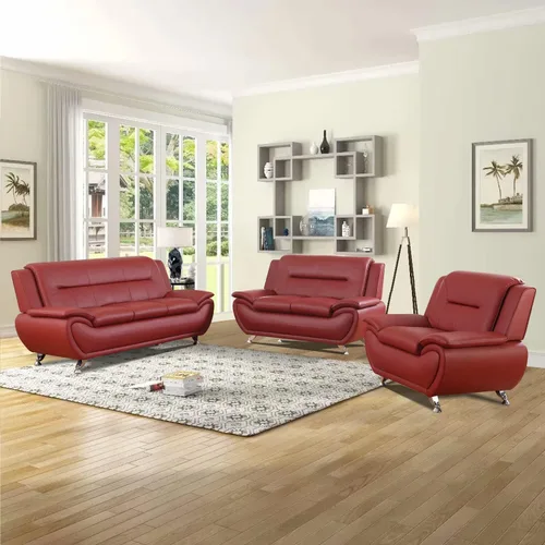 Vista 11 de Juego de sofá de cuero negro de 3 piezas para sala de estar, apartamento/oficina (sofás de cuero negro, juego de muebles de 3 piezas)