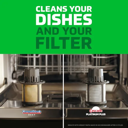 Vista 23 de Cascade Platinum Plus cápsulas para lavavajillas, detergente para platos, aroma limpio a limón, 62