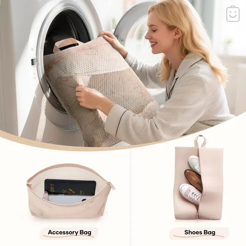 Vista 7 de Veken Juego de 11 cubos de compresión para artículos esenciales de viaje, bolsas organizadoras compresibles expandibles grandes para ropa, bolsas