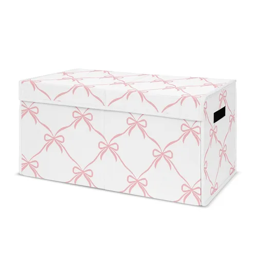 Vista 8 de Sweet Jojo Designs Caja de almacenamiento de juguetes de tela bohemia con arco iris para bebé, habitación de niños, color rosa pálido, oro rosa