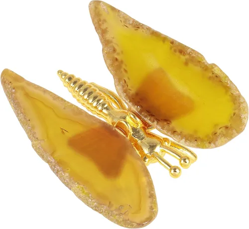 Vista 7 de Amogeeli Figura de mariposa de ágata de cristal, decoración del hogar, geoda curativa ágata de piedra de mariposa para fiesta de boda, color negro