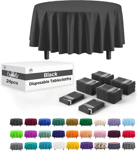 Vista 28 de Party Solids Mantel rectangular de plástico color azul aguamarina, 54 x 108 pulgadas, paquete de 24