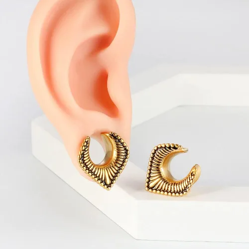 Vista 5 de LADEMAYH Tapones de sillín para orejas, calibre 0.00 oz 1 pulgada en espiral para orejas, acero inoxidable 316L, dilatadores de oreja para hombres