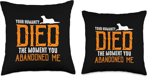 Vista 3 de Your Humanity Died Injured Love Certified Fur Abandoned Pets Throw Pillow