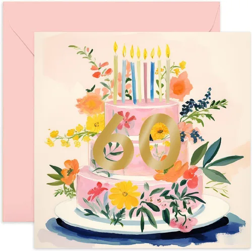 Vista 10 de Old English Co. - Tarjeta de cumpleaños número 21 para mujer, diseño especial de pastel de cumpleaños de lámina dorada, tarjeta de cumpleaños