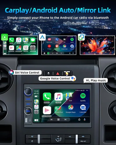 Vista 3 de Radio de coche estéreo para Ford F150 Radio 2004-2008: 7 "HD pantalla táctil estéreo incorporado Carplay inalámbrico Andriod Auto 5GWiFi