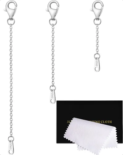 Vista 33 de Extensores de collar para mujer, chapados en oro de 14 quilates, extensores de collar duraderos, cadena de plata de ley 925 para pulsera y Dorado