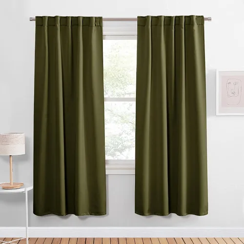 Vista 10 de PONY DANCE Cortinas cortas con aislamiento térmico para ventana pequeña, para guardería, baño, cocina, lavandería, caravana, sótano, 29 pulgadas