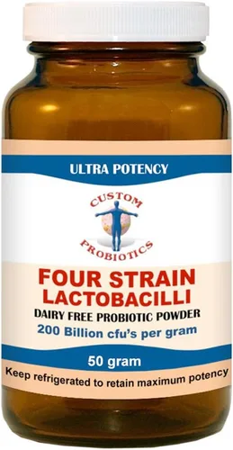 Vista 2 de Polvo probiótico de lactobacilos Four Strain de Custom Probiotics (1.76 oz)