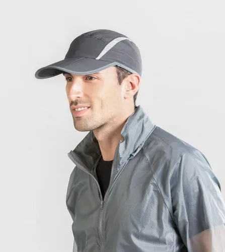 Vista 9 de connectyle plegable malla deportes cap con transpirable con rayas reflectantes Sun Runner Cap
