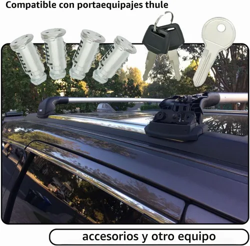 Vista 3 de Cilindros de bloqueo para sistema de bastidores de automóvil (paquete de 4), núcleo de bloqueo de sistema de una sola llave compatible