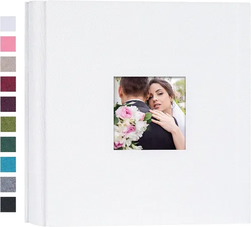 Vista 31 de Mublalbum Álbum de fotos pequeño de 4 x 6 pulgadas, 100 fotos, cubierta de lino, libro de fotos con bolsillos horizontales para boda, aniversario