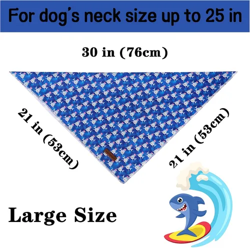 Vista 6 de Unique style paws Bandana para perro con bandera del Día de la Independencia, ideal para perros pequeños, medianos y grandes Bandana de tiburón