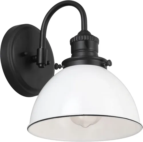 Vista 46 de Design House 519892 Kimball Industrial Farmhouse Luz de Pared Interior de 1 Luz con Pantalla de Metal para Pasillo, Baño, Cocina, Vestíbulo, Pintura