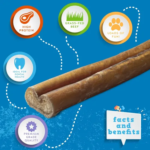 Vista 3 de Jack&Pup Palitos masticables de 6 pulgadas, masticables para perros de un solo ingrediente de larga duración (6 onzas, 5-7 palos) para perros