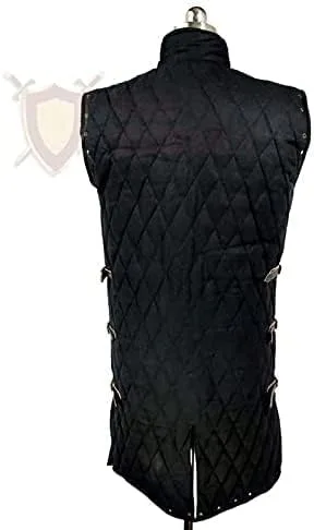 Vista 3 de Chaqueta Gambeson Chaleco grueso acolchado sin mangas, chaqueta Aketon Chaqueta Armadura de telas de algodón Vestido SCA LARP por ITS Medieval