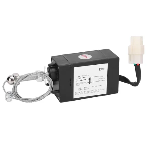 Vista 7 de Solenoid Valve, Disel Engine Solenoid Valve Plastic Normally Open Stop Controller DC24V Shut Off Stop, Automotive Starter Solenoids