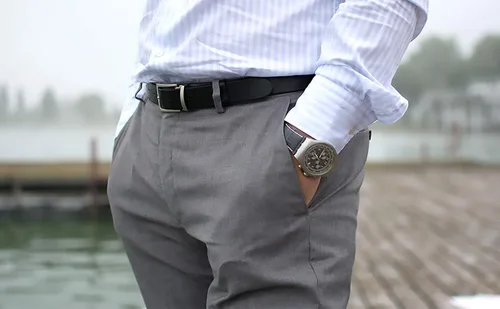 Vista 4 de Halo - Pantalones de vestir ajustados para hombre
