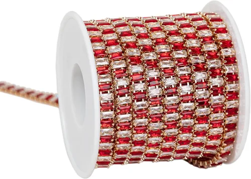 Vista 35 de KAOYOO - Cadena con cuentas de circonita cúbica, 0.91 metros (1 yarda) para manualidades de costura, decoración de bricolaje (cristal aguamarina)