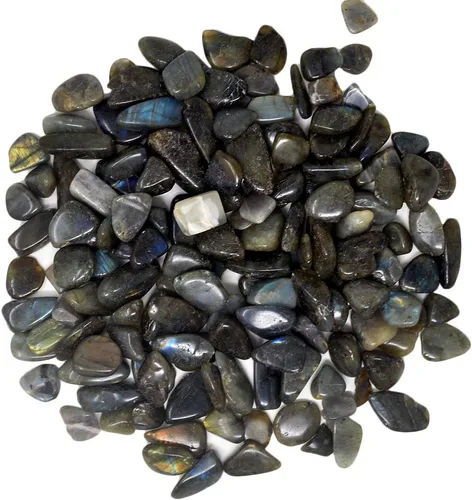 Vista 4 de Piedras preciosas naturales trituradas naturales de 1Ib para incrustaciones de carpintería, medio con bolsa negra