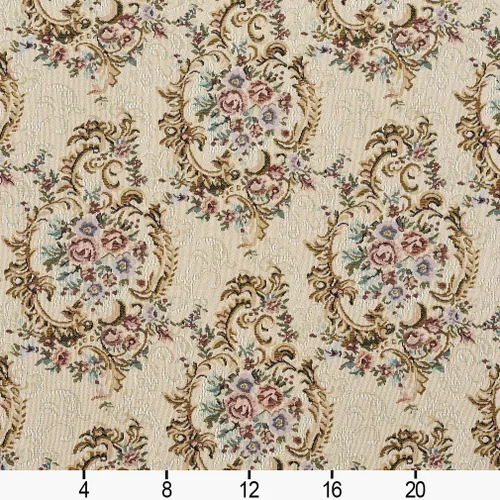 Vista 2 de Tela de tapicería de tapiz floral verde y azul burdeos por The Yard - SKU: Beckett Victoria