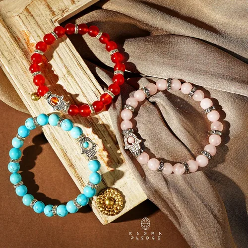 Vista 33 de Pulseras de cristal para mujeres y hombres, regalos de cumpleaños, hechas a mano de 0.236 in con cuentas de piedra para equilibrio de chakras