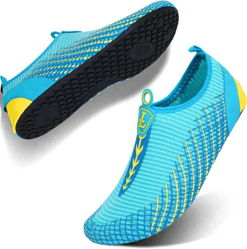 Vista 4 de L-RUN Zapatos de agua para mujer, para hombre, con piel descalza, para correr, buceo, surf, natación, playa, yoga, secado rápido