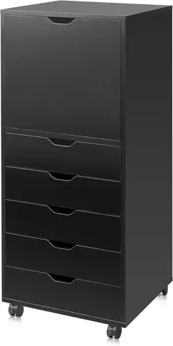 Vista 11 de DEVAISE - Cajonera móvil con 7 cajones para oficina y ropero