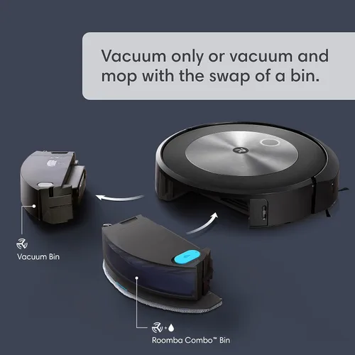 Vista 3 de iRobot Roomba Combo j5+ Robot aspirador y trapeador con vaciado automático: identifica y evita obstáculos como residuos de mascotas y cables