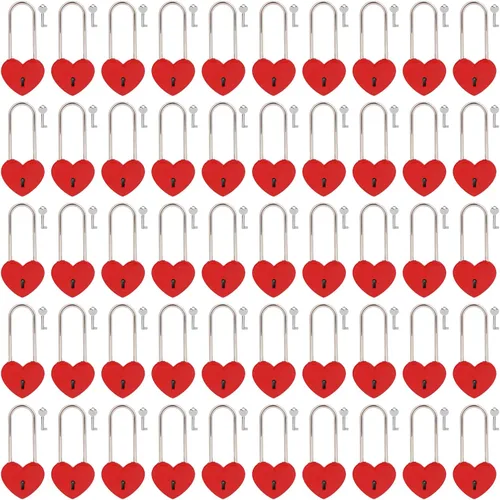Vista 12 de 2 candados de corazón con candado de amor, corazón azul con llave para los amantes de la boda, día de San Valentín, aniversario, viajes (con llave)
