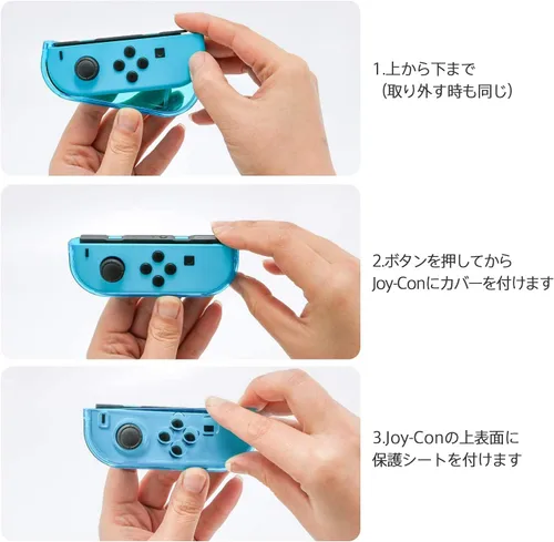 Vista 6 de Dockable Case for Nintendo Switch, Protective Case for Nintendo Switch with a Tempered Glass Screen Protector and 6 Joy Stick Covers, Fit into the
