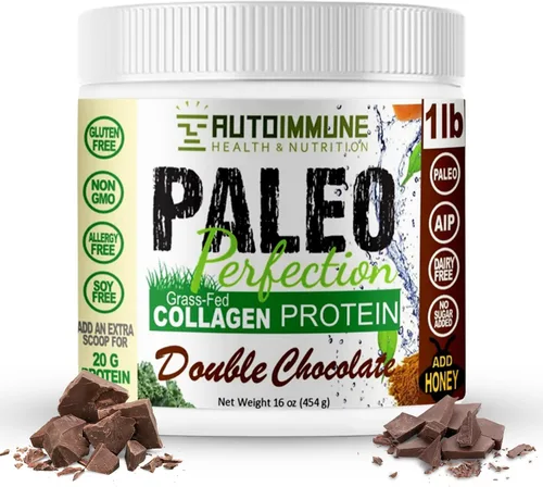 Vista 18 de Autoimmune - Polvo de proteína de colágeno sin estevia, sin OMG, colágeno en polvo para mujeres con fibra de manzana, brócoli y zanahoria, paleo