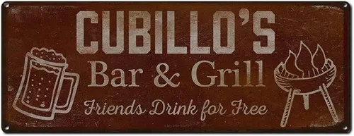 Vista 72 de Adam's Bar and Grill Friends Drink for Free, cartel de aluminio de 5.75 x 15.5 pulgadas, accesorios personalizados para bar y decoración de pared