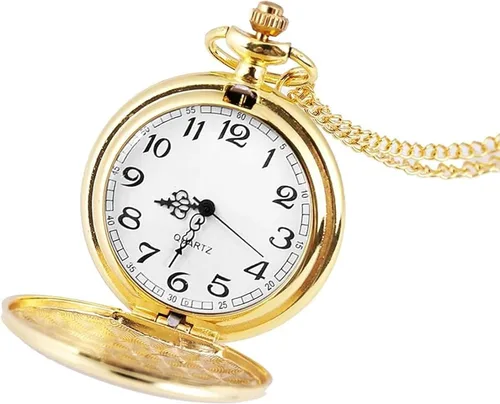 Vista 3 de alladaga Juego de 2 relojes de bolsillo clásicos con cadena para hombre y mujer