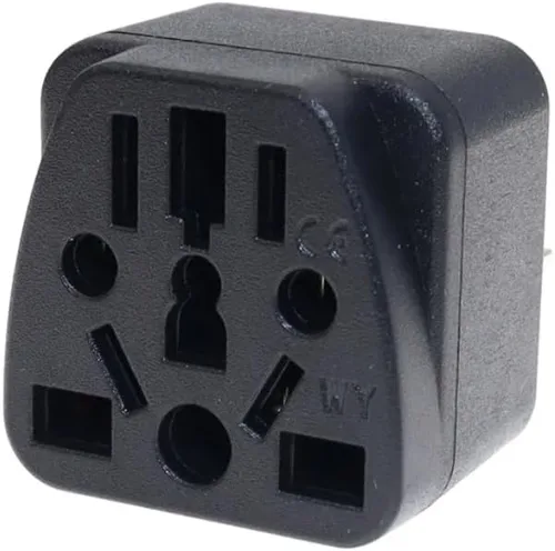 Vista 8 de Toptekits - Paquete de 2 adaptadores universales de enchufe de viaje, Schuko europeo tipo E/F, convertidor de enchufe internacional a europeo Negro
