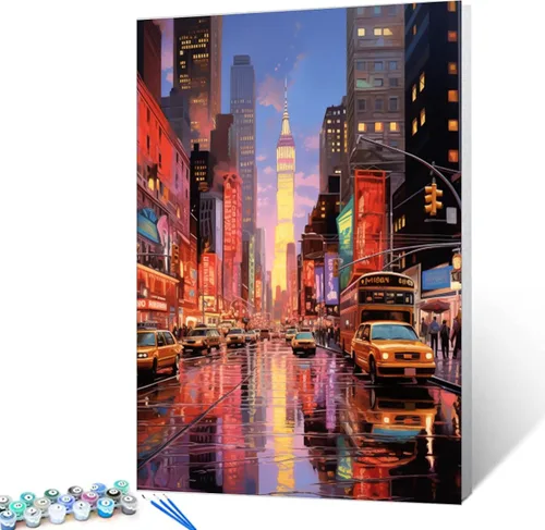 Vista 19 de Tucocoo Bumbers - Pintura de paisaje de puerta para adultos, paisaje de lago, pintura por números, pintura acrílica, lienzo junto al lago, plantas