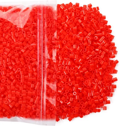 Vista 6 de Cuentas fusibles rojas de 0.197 in, 6000 unidades, compatibles con Perler