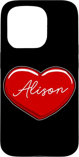 Vista 14 de iPhone 16 Hand Drawn Heart Alison - First Name Hearts I Love Alison Case