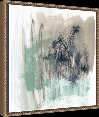 Vista 2 de Amanti Art Framed Canvas Wall Art 16x16 Scribble Scrabble I by Jennifer Goldberger, Framed Wall Art Canvas, Abstract Artwork, Traditional Decor
