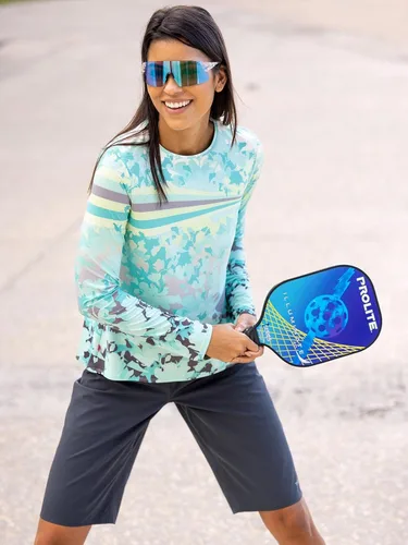 Vista 2 de Terry Soleil - Camiseta de ciclismo para mujer, manga larga, ajuste relajado, UPF 50+, para mujer, tallas regulares y grandes
