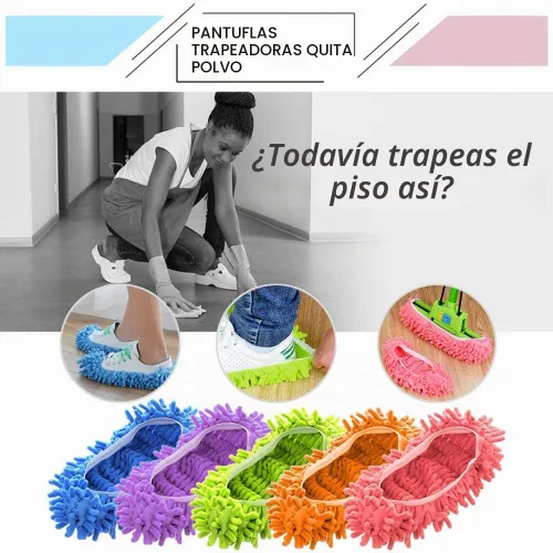 Vista 5 de Cosywell 5 pares de 10 pantuflas de mopa para suministros de limpieza de pisos, pantuflas de microfibra lavables y reutilizables, calcetines