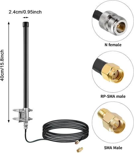 Vista 2 de Antena de cámara de rastro celular de largo alcance 4G LTE de 10dBi con cable de 20 pies para cámara Spypoint Flex Flex-M Link Micro Link EVO