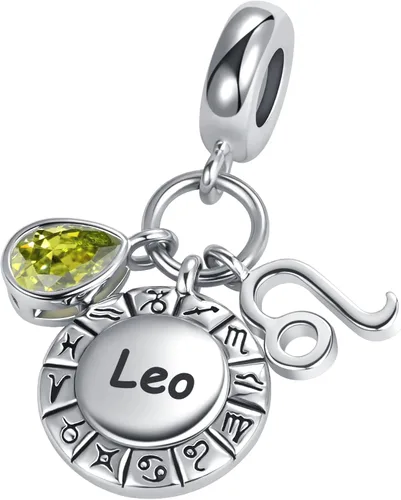 Vista 2 de QeenseKc 12 cuentas de cumpleaños con signo del zodíaco para pulsera Pandora
