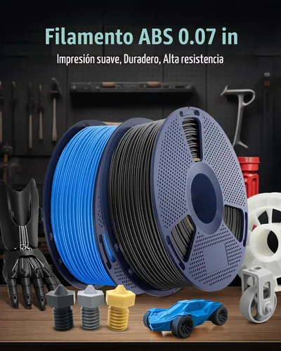 Vista 5 de SUNLU Filamento ABS 0.069 in, Negro, 2.2 lbs