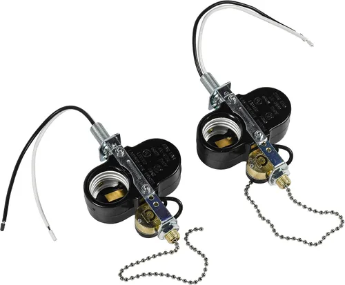 Vista 7 de HQRP Ventilador de techo de 2 luces compatible con Zing Ear ZE-310D ZE-109M Interruptor de cadena de tracción de enchufe Lámpara de ventilador