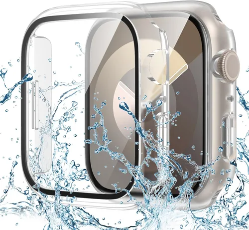 Vista 17 de Goton - Funda impermeable para Apple Watch 38 mm Series 3 2 1, protector de pantalla de vidrio templado, protección completa de policarbonato duro