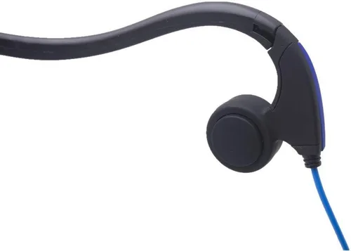 Vista 4 de Auriculares de conducción ósea con micrófono estéreo de oído abierto Auriculares deportivos con micrófono de reducción de ruido (azul)