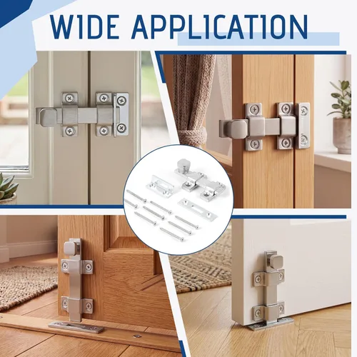 Vista 6 de Hicarer Perno de superficie de 4 pulgadas resistente con acabado cromado cepillado para puertas interiores y exteriores, 1 unidad