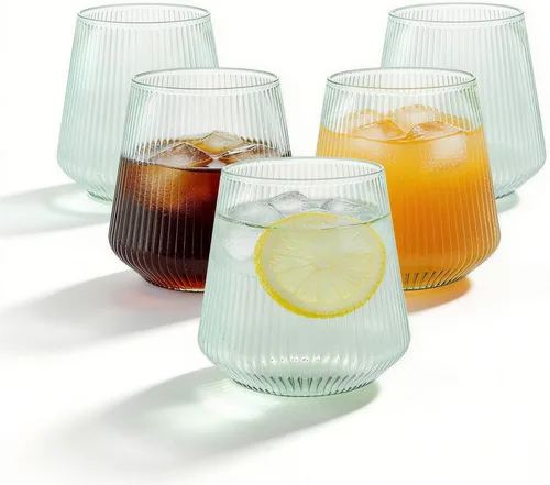 Vista 10 de BESTSTAR 36 Piezas Copas de Vino de Plástico Transparente Acanalado de 12 onzas, Copas de Champán Desechables de Origami Onduladas, Elegantes Vasos